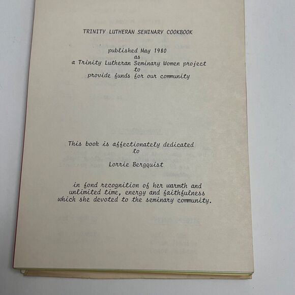Vintage Cookbook Trinity Lutheran Seminary Community Cookbook Spiral Bound - Picture 2 of 8